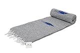 Open Road Goods Yoga Blanket - Thick Mexican Thunderbird Blanket - Handmade and Made for Yoga! (Grey)