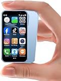 Zylofy Mini Phone 3.0" Unlocked Mini Smartphone for Kids World's Smallest Cell Phone Quad Core Dual Sim Card Face ID Android Compact Small Mobile Phones for Student Pocket 2GB+16GB Blue