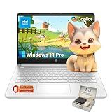 HP Ultra-Portable Laptop for Student and Business - 14" HD Display • Intel 4-Core N150 • Windows 11 Pro • Microsoft Office Lifetime & External DVD Drive • 16GB RAM • 128GB UFS + 256GB Micro SD