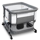 Cheermomo Twin Bassinet for 2 Babies, Rocking Double Bassinet for Twins