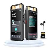 AI Voice Recorder with Playback & Touchscreen – 80GB Digital Voice Recorder with Real-Time Transcription/Translation, Smart Summary & Noise Cancellation for Meetings, Lectures (Black)