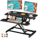 JOY worker Standing Desk Converter, 32" Height Adjustable Desk Riser, Black
