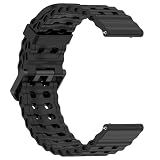 LYSMVIVI Marine Sport Watch Band 22mm With Quick Release, Waterproof Breathable Silicone 22mm Smart Watch Strap for Men Women (Black)