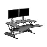 Vari VariDesk Pro Plus 36 - Adjustable Desk Converter with 11 Height Settings - Laptop Sit Stand Desk Riser for Table Tops and Home Office- Fully Assembled with Spring Loaded Lift- Black