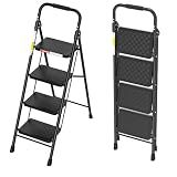 HBTower 4 Step Ladder with Wide Anti-Slip Pedal and Cushioned Handle