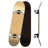 Yocaher Professional Complete Skateboard, 7.75" x 31" Natural