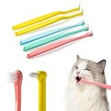 E.M&S.T by Emmeliestella Small Dog & Cat Toothbrush Micro Head, Cat Dental Care, Pets Toothbrush, Oral Hygiene, Easy to Handle, Deep Clean, Soft Bristles, Multi-Angle, Round&Pointed Toothbrush, 5 PCS