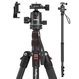 SmallRig 71"/ 180cm Aluminum Camera Ball Head Tripod & Monopod CT-10 | 2 in 1 Tripod Monopod, 360°Ball Head, Max. Payload 33lb, Adjustable Height from 16" to 71", for Camera/Phone Content Creation