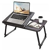 CloudTrip Laptop Desk for Bed or Couch, Lap Desk, Woking in Bed Desk, Home Office Desks, Breakfast Tray, Desk with Cup Holder, Watching Movies in Bed, Laptop Stand for Bed, Fordable Legs Desk (Black)