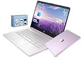 HP 14” Ultra Light Thin Laptop Computer 2026 Premium, MS Office, Copilot AI, 4-Core Intel CPU, 4GB DDR5 RAM, 628GB Storage (128GB UFS+500GB Ext), Long Battery, MarxsolAccessory, Win 11 Pro, Lavender