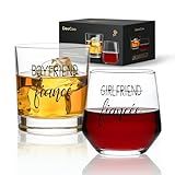 Engagement Gifts for Couples, Engagement Party Decorations - Unique Fiance Gift for Him or Her! Proposal Decorations, Whiskey Wine Glasses, Best Gift for Newly Engaged Couple, Women