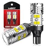 LASFIT 921 LED Bulb Reverse Lights, 912 T15 Back Up Light CANBUS Error Free W16W 906 Reversing Bulb 904 916 6000K Xenon White New Upgrade Design, Plug and Play (Pack of 2)