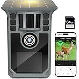 Hrivcam Trail Camera 4K 64MP WiFi Solar Game Camera, 5000mAh Forever Power, 64GB Memory Card and Ip67 Waterproof Night Vision Trail Cam for Outdoor Wildlife Detection, Monitoring Trail Cameras