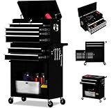 8 Drawer Rolling Tool Chest, High Capacity Tool Box with Lockable Wheels and Drawers, 2 in 1 Portable Toolbox Organizer Storage Cabinet For Garage, Warehouse, Repair Shop