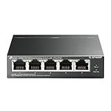 TP-Link TL-SF1005P | 5 Fast Ethernet PoE Switch | 4 PoE+ 10/100 Mbps Ports @67W | Desktop | Plug & Play | Sturdy Metal w/ Shielded Ports | Fanless | Extend & Priority Mode