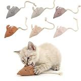 Catnip Mice Cat Toys, 6 Pcs Interactive Fabric Mouse Toys for Indoor Cats