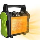 Evcitn Outdoor Heater for Patio, 1500W PTC Ceramic Electric Space Heater with Overheat Protection, Safe & Fast Greenhouse Heater for Workshop, Flower Room, Camping, Green