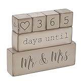 Ganz 6 Piece Wooden Block Wedding Day Countdown Calendar