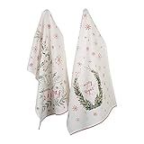 DII Christmas Kitchen Towel Set, Floral Tea Towels for Baking, Cleaning, Entertainment & Cooking, 18x28, Noel, 2 Piece