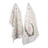 DII Christmas Kitchen Towel Set, Floral Tea Towels for Baking, Cleaning, Entertainment & Cooking, 18x28, Noel, 2 Piece