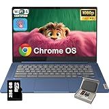 Lenovo IdeaPad Slim 3 Chromebook - 14'' Touchscreen Full HD Display • 8-Core MediaTek Kompanio 520 CPU • 4GB RAM • 64GB eMMC & 256GB Micro SD Card • Wi-Fi 6 • for Business Student • Chrome OS • Blue