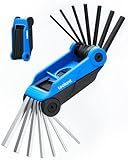 Kraftek 14PCS Folding Allen Wrenches Sets(Metric and SAE), Metric Allen Key Set 2mm- 6mm, SAE Hex Key Set 5/64”- 1/4", Folding Hex Keys for Home Repair and Bikes（EDC）