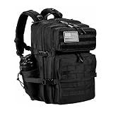 LHI Military Tactical Backpack for Men and Women 45L Army 3 Days Assault Pack Bag Large Rucksack with Molle System Black