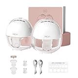 NCVI Wearable Hands Free Breast Pump, 4 Modes & 9 Levels with Multitronic Suction, Ultra-Quiet <42dB, Long Battery Life (150min), 21/24mm Flange Insert, Portable Electric Breastfeeding Pump for Moms