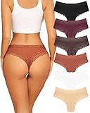 Sth Big Womens Cotton Underwear Sexy Lace Brazilian Panties Soft Breathable Cotton Cheeky Underwear for Ladies 6 Pack (6A, Medium)
