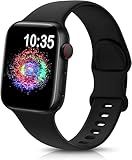 TreasureMax Sport Band Compatible with Apple Watch Bands 38mm 40mm 41mm 42mm 44mm 45mm 46mm 49mm,Soft Silicone Strap Compatible for Apple Watch Series 10 9 Ultra SE 8 7 6 5 4 3 2 1 Men Women Black