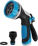 Garden Hose Nozzle with Adjustable 10 Watering Patterns, Water Hose Nozzle Sprayer with Slip Resistant,High Pressure Garden Hose Spray Nozzle for Plants & Lawns Watering,Car Washing and Pet Showering