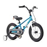 RoyalBaby Freestyle Toddlers Kids Bike 12 Inch Childrens Learning Bicycle with Training Wheels Boys Girls Beginners Ages 3-4 Years, Blue