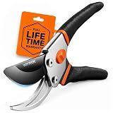 VOTREK® 8.5" Bypass Pruning Shears, Jam-Proof Spring Clippers for branches