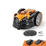 LawnMaster OcuMow™ VBRM601YCM MAX Perimeter Wire Free Robot Lawn Mower Cuts Small Lawns 2000-3500 Square Feet with Optical Navigation, Obstacle Avoidance, Low Noise and No Go Function