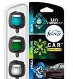 Febreze Car Air Freshener Vent Clips, Car Freshener, Unstopables Scents Variety Pack, .07 oz. Car Vent Clip, 3-Count, Car Air Fresheners