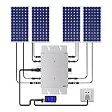 Solar Micro Grid Tie Inverter, WVC-1200W MPPT Grid Tie Pure Sine Wave Dc to Ac Solar Grid Tie Micro Inverter Solar & Wind Power Inverter with AC Data Monitoring Display LCD Screen