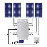 Solar Micro Grid Tie Inverter,1200W Solar Micro Inverter MPPT Grid Tie Pure Sine Wave DC to AC LCD Waterproof,for 54V Solar Panel Micro Inverter