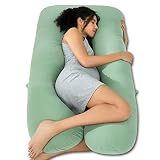QUEEN ROSE Cooling Pregnancy Pillow, U Shaped Maternity Body Pillow, Green