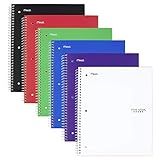 Five Star Spiral Notebook + Study App, 1 Subject, College Ruled Paper, 8.5" x 11", 100 Sheets, Assorted Colors, 6 Pack (38052)