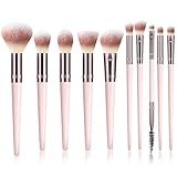 Makeup Brush Set, Premium Synthetic 10 PCS Makeup Brushes, Travel Makeup Brush Set with Soft Hairs, Makeup Brushes Set Professional for Blush, Eyeliner, Eyeshadow, Concealer, and Foundation (Pink)