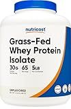 Nutricost Grass-Fed Whey Protein Isolate (Unflavored) 5LBS - rBGH Free, Non-GMO & Gluten Free