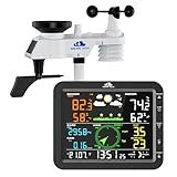 AIRAIN TECH 10-in-1 Wireless Weather Station with Outdoor Wireless Sensor,Radio Controlled Clock,Rain Gauge,Wind Speed/Direction,Moon Phase, Barometer,Temperature/Humidity,Weather Forecast (NO WiFi)
