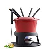 Artestia Cast Iron Cheese Fondue Pot for Chocolate Fondue Pot