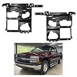 LOSTAR Pair(2) Driver Left & Passenger Right Side Headlamp Headlight Mounting Bracket Compatible with 1999-2002 Silverado 1500 2500 3500, 2000-2006 Suburban/Yukon GM1221121 GM1221122