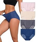 ANLIQI Womens Quick Dry Underwear Travel Panties Full Coverage Briefs Soft Mid Waist Hipster Breathable Keep Cool Comfy Nylon Undies(4A,2XL)