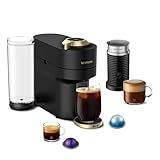 Nespresso Vertuo Pop+ Deluxe Coffee and Espresso Maker by Breville with Milk Frother, Matte Black Gold