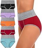 Women's High Waisted Underwear Breathable Cotton Briefs Ladies Panties Pack Regular & Plus Size Pregnancy Underwear C Section Underpants