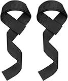 Lifting Straps, Weightlifting Straps, Deadlift Straps with Padded Neoprene for Power Lifting, Bodybuilding, Gym Workout, Strength Training & Fitness Workout - Black