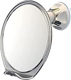 Luxo Shower Mirror, Shaving Mirror with a Razor Holder for Shower and Powerful Suction Cup - Shatterproof Shower Mirror fogless for Shaving, fogless Mirror for Shower (Chrome)