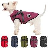 V.PET.B.R Dog Winter Coat,Warm Jacket Paded Fleece Pet Vest with Built in Harness,Windproof Reflective Cozy Adjustable Snow Pet Coat Clothes with Zipper for Small Medium Large Dogs